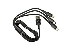 Фото Дата-кабель зарядный универсальный 3 в 1 (lightning / miсro-USB / type-C), 1,2м.LECAR "АВТОВАЗ"